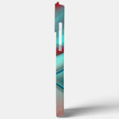 凸状エッジが赤でターコイズのツイストプレート Case-Mate iPhoneケース (裏面 / 左)