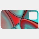 凸状エッジが赤でターコイズのツイストプレート Case-Mate iPhoneケース (裏面 (横))