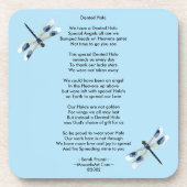 凹まされたハローの詩のコルクのコースター コースター (正面)