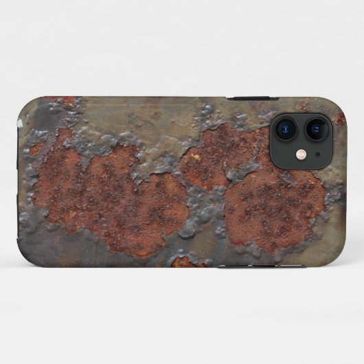 凹むフェイクな錆の質(茶色の薄片状の錆つかせた鉄) Case-Mate iPhoneケース (裏面(横))