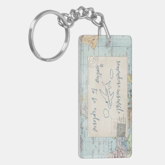 出し、引用文を探検し、そして地図を描いて下さい キーホルダー (正面左)