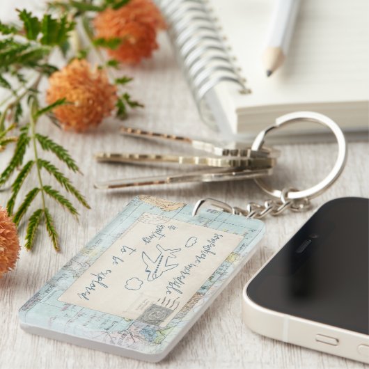 出し、引用文を探検し、そして地図を描いて下さい キーホルダー (正面右)