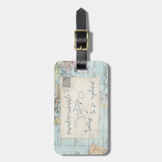 出し、引用文を探検し、そして地図を描いて下さい ラゲッジタグ (正面縦)