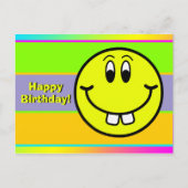 出っ歯の笑顔の絵文字の誕生日ポストカード ポストカード (正面)