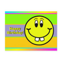 出っ歯の笑顔の絵文字 バースデー ポストカード