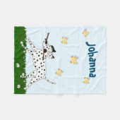 出て行くダルマチア犬の恋人 フリースブランケット (正面(横))