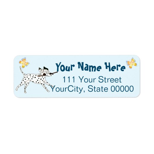 出て行くダルマチア犬の恋人 ラベル (正面)