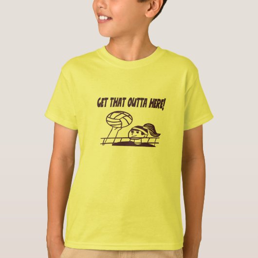 出て行け!キッズバレーボールT型 Tシャツ (正面)