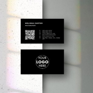 出て行け！  簡単QRコード&ロゴ  黒  ミニマル   名刺