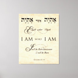 出エジプト第3節14私は私が羊皮紙の効果である キャンバスプリント