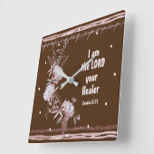 出エジプト記15:26わたしは主なる主である スクエア壁時計 (傾斜)