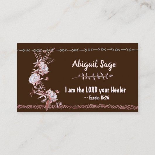 出エジプト記15:26わたしは主なる主である 名刺 (正面)