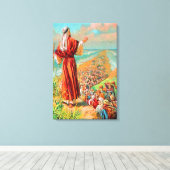 出エジプト14乾地キャンバス上の海を渡る キャンバスプリント (インサイチュ (ウッドフロア))