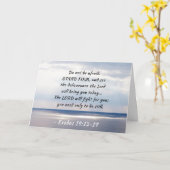 出エジプト14:13-14恐れてはいけない立つ固い カード (黄色い花)