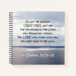 出エジプト14:13-14恐れてはいけない立つ固い ノートブック