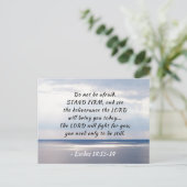 出エジプト14:13-14恐れてはいけない立つ固い ポストカード (スタンド正面)