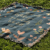 出エジプト14:14ボヘミアンティール（緑がかった色）フローラ聖句 スローブランケット