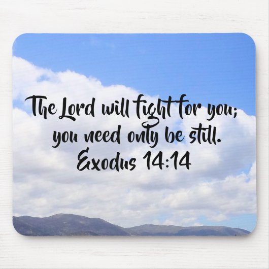 出エジプト14:14雲の上の聖句 マウスパッド (正面)