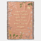 出エジプト14:14,クリスチャン・サーモン スローブランケット (正面縦)