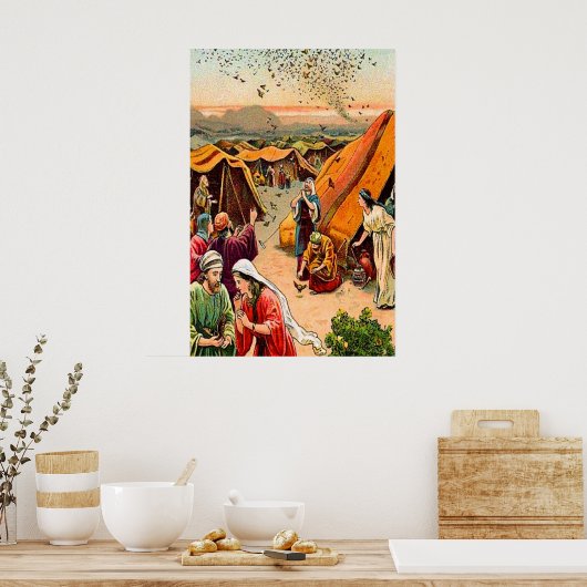 出エジプト16神はウズラとマナのポスターを送る ポスター (キッチン)