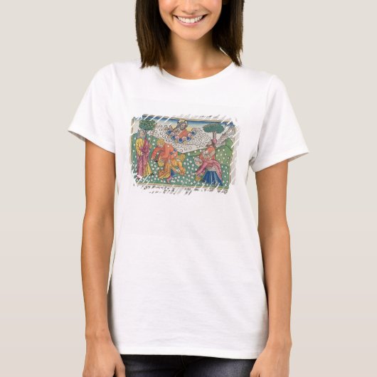 出エジプト16 13-22神はウズラとマナを与える Tシャツ (正面)