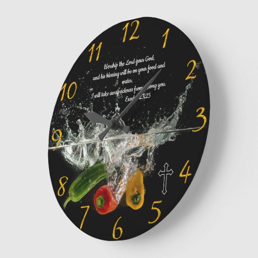 出エジプト23:キリスト教信仰祈りの言葉 ラージ壁時計 (傾斜)