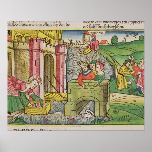 出エジプト2 1-6モーセはナイル川を流れ ポスター (正面)