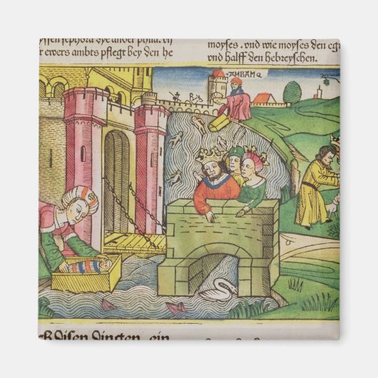 出エジプト2 1-6モーセはナイル川を流れ マグネット (正面)