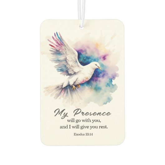 出エジプト33:14わたしの臨在は、あなた方と共に行く カーエアーフレッシュナー (裏面)