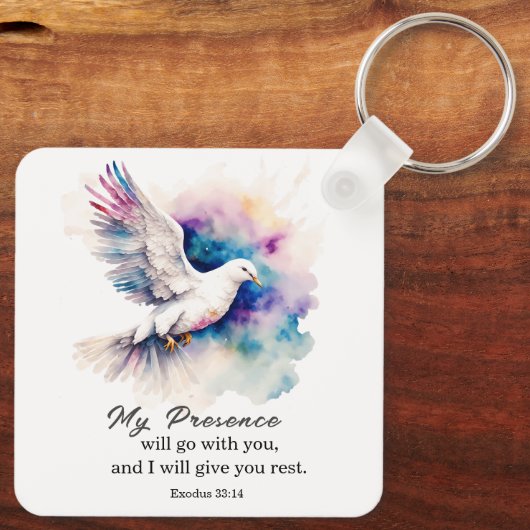 出エジプト33:14わたしの臨在は、あなた方と共に行く キーホルダー (裏面)