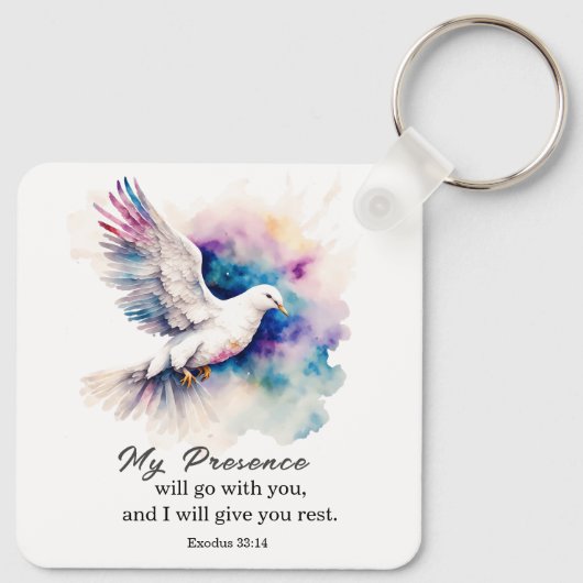 出エジプト33:14わたしの臨在は、あなた方と共に行く キーホルダー (裏面)