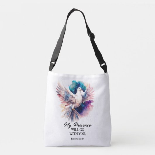 出エジプト33:14わたしの臨在は、あなた方と共に行く クロスボディバッグ (裏面)