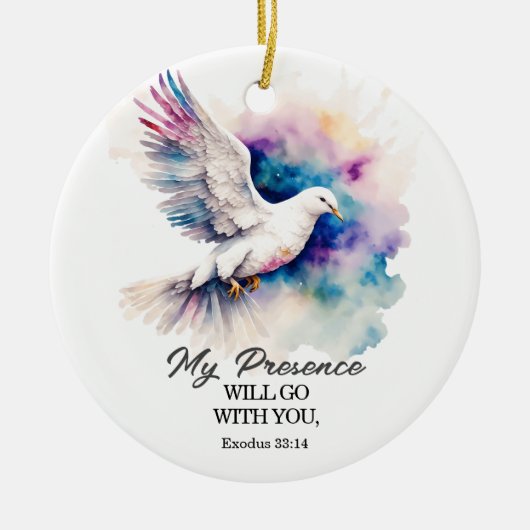 出エジプト33:14わたしの臨在は、あなた方と共に行く セラミックオーナメント (正面)