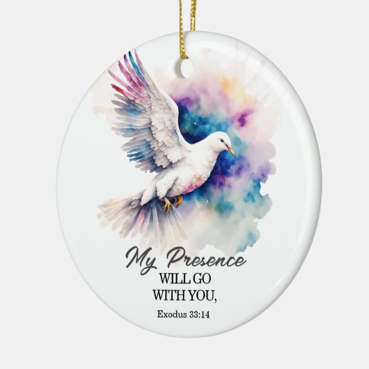 出エジプト33:14わたしの臨在は、あなた方と共に行く セラミックオーナメント (左)
