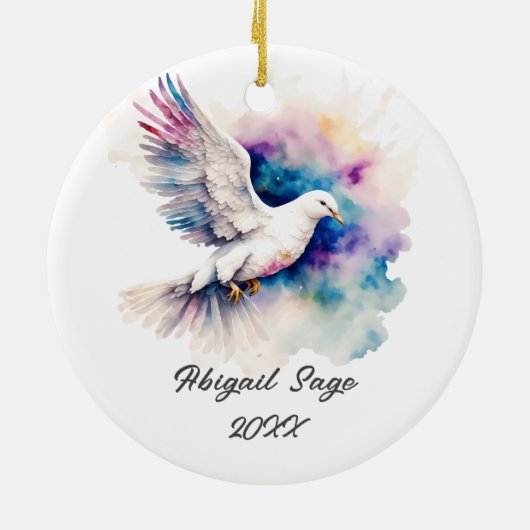 出エジプト33:14わたしの臨在は、あなた方と共に行く セラミックオーナメント (裏面)