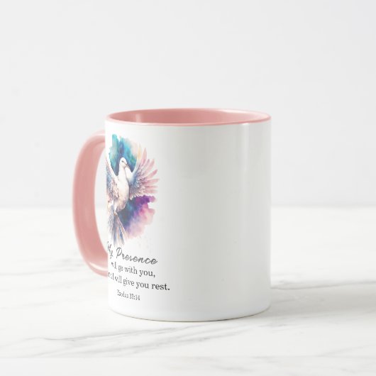 出エジプト33:14わたしの臨在は、あなた方と共に行く マグカップ (正面左)