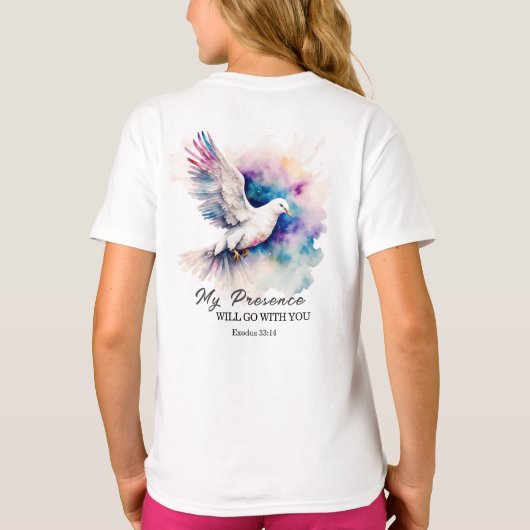 出エジプト33:14わたしの臨在は、あなた方と共に行く Tシャツ (裏面)