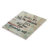 出エジプト8:1わたしの民を行かせなさい。 タイル (側面)