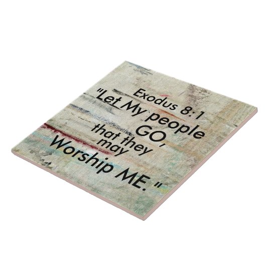 出エジプト8:1わたしの民を行かせなさい。 タイル (側面)