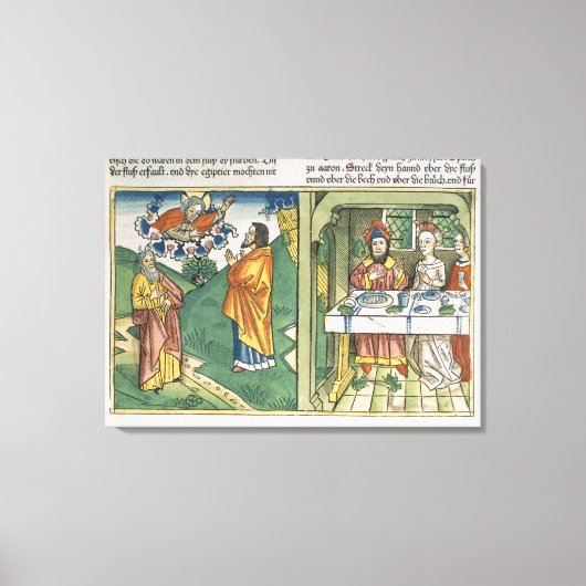 出エジプト8 1-15エジプトの七つの災い：モーセと キャンバスプリント (正面)