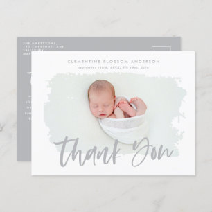 出エレガント生告知感謝してい写真 案内ポストカード