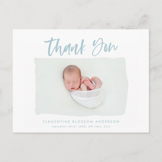 出エレガント生告知感謝してい写真 案内ポストカード (正面)