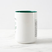出パーソナライズされた版物2調15oz MUG – 緑 ツートーンマグカップ (中央)