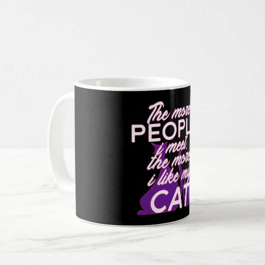 出会えば会うほど猫が好きになる コーヒーマグカップ (正面左)