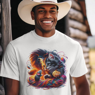 出会お洒落い:子猫とマウス Tシャツ
