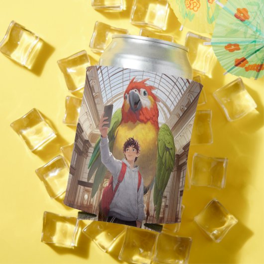 出会カラフルい – ミュージアムの巨大なオウム 缶クーラー (インサイチュ 夏)