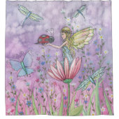 出会フレンドリーい妖精レディバグアート シャワーカーテン (正面)