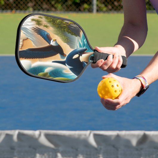 出会威厳のあるい：オルカとオルカクジラ ピックルボールラケット (インサイチュ)