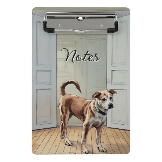 出入り口のミニクリップボードの子犬 ミニクリップボード (正面)