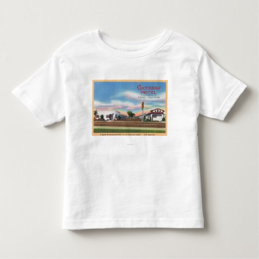 出入口MotelMerced、カリフォルニアの外観 トドラーTシャツ (正面)